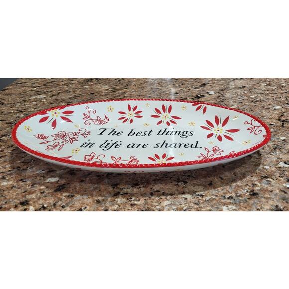 Temptations Oval Sharing Tray Red (14" X 8" X 1.5" H) - Picture 15 of 15